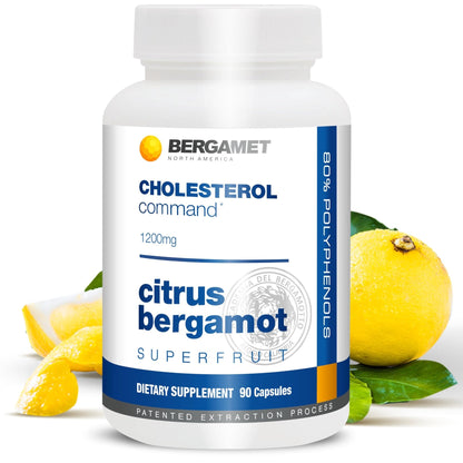 Cholesterol Command, Citrus Bergamot SuperFruit Supplement, 47% Bergamot Polyphenol Fraction (BPF) Patented Formula, - Maple Wellness Supplements