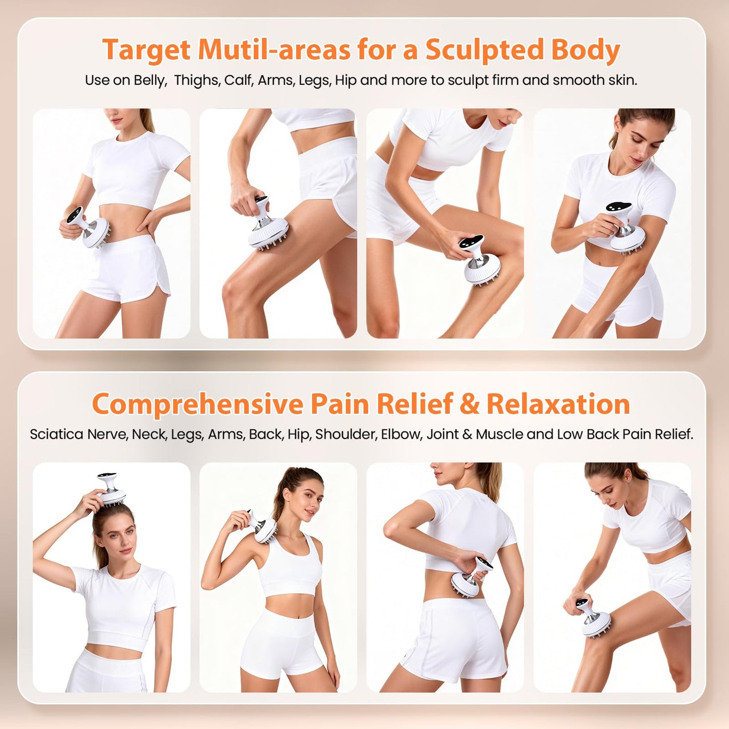 Choufaly Lymphatic Drainage Massager & Anti Cellulite Massage Tool, Helps Reduce Stretch Marks & Cellulite, for Legs, Arms & Belly, Body Sculpting Machine with Microcurrent & Light & Heat & Vibration - Maple Wellness Supplements