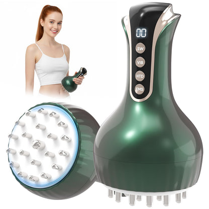 chufa Lymphatic Drainage Massager – 3-in-1 Microcurrent, Heat & Vibration Cellulite Massager for Legs/Arms/Belly, 35-Speed Adjustable, Rechargeable & Portable - Maple Wellness Supplements