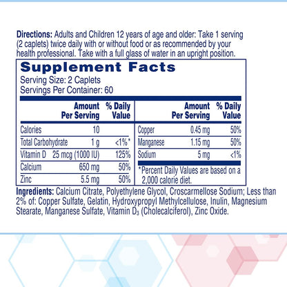 Citracal Maximum Plus Calcium Supplement - Calcium Citrate with Vitamin D3, Zinc, & Essential Minerals for Bone Health Support - Maple Wellness Supplements
