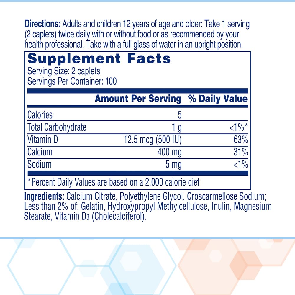 Citracal Petites, 400 mg Calcium Citrate, Easily Absorbed and Highly Soluble with 12.5 mcg - Maple Wellness Supplements