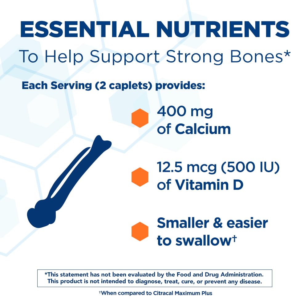 Citracal Petites- Calcium Citrate with Vitamin D3, Bone Health Support, Calcium Supplement for Ages 12+, 375 Count (Packaging May Vary) - Maple Wellness Supplements
