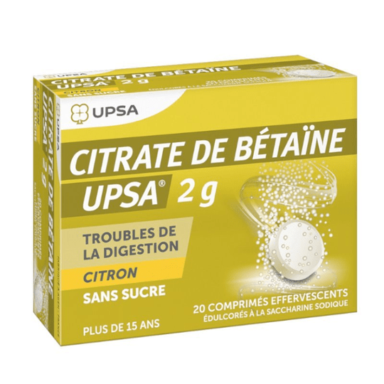 Citrate de betaine lemon flavour 2g, effervescent tablets - UPSA - Maple Wellness Supplements