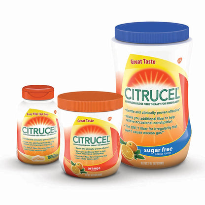 CITRUCEL Fiber Powder for Occasional Constipation Relief, Methylcellulose Fiber Powder, Orange Flavor - 30 Ounces - Maple Wellness Supplements