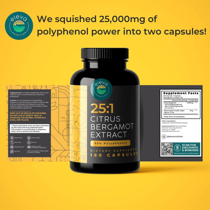 Citrus Bergamot Extract 1000mg Capsules — Natural 25:1 Citrus Bergamot Supplement with 50% Polyphenols Extract and Black Pepper - Maple Wellness Supplements