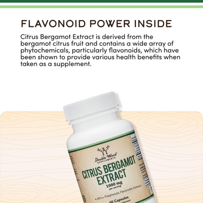 Citrus Bergamot Supplement, 1000mg, 60 Capsules - Supports Healthy Cholesterol & Triglyceride Levels - 1,000mg Servings - Maple Wellness Supplements