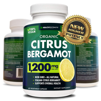 Citrus Bergamot Supplement – 150:1 Extract, 1200mg per Serving, 70% Polyphenols, Italian Sourced, 60 Count, 1 Month Supply, Made in the USA - Maple Wellness Supplements