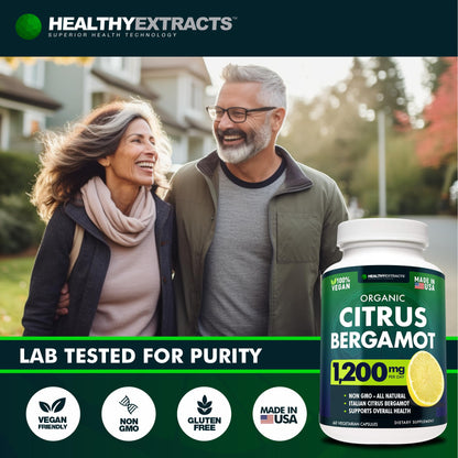Citrus Bergamot Supplement – 150:1 Extract, 1200mg per Serving, 70% Polyphenols, Italian Sourced, 60 Count, 1 Month Supply, Made in the USA - Maple Wellness Supplements