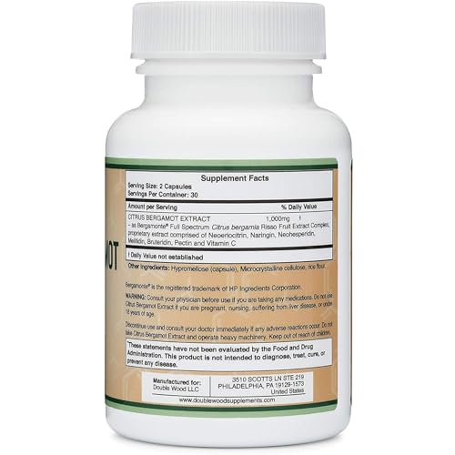 Citrus Bergamot Supplement - Only Patented, Clinically Proven Bergamot Extract - 1,000mg - Maple Wellness Supplements