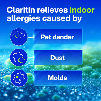Claritin Allergy Medicine for Adults, 24-Hour Non-Drowsy Loratadine 10mg Pills, Antihistamine, 100 Tablets - Maple Wellness Supplements