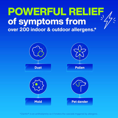 Claritin Children's Allergy Medicine, 24-Hour Non-Drowsy Loratadine 5mg Chewable Tablet, Antihistamine for Kids Ages 2 Years and Older, Grape & Bubble Gum Flavors, Dye-Free, 40 Tablets - Maple Wellness Supplements