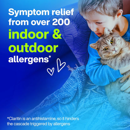 Claritin Children's Allergy Medicine, 24-Hour Non-Drowsy Loratadine 5mg Chewable Tablet, Antihistamine for Kids Ages 2 Years and Older, Grape & Bubble Gum Flavors, Dye-Free, 40 Tablets - Maple Wellness Supplements