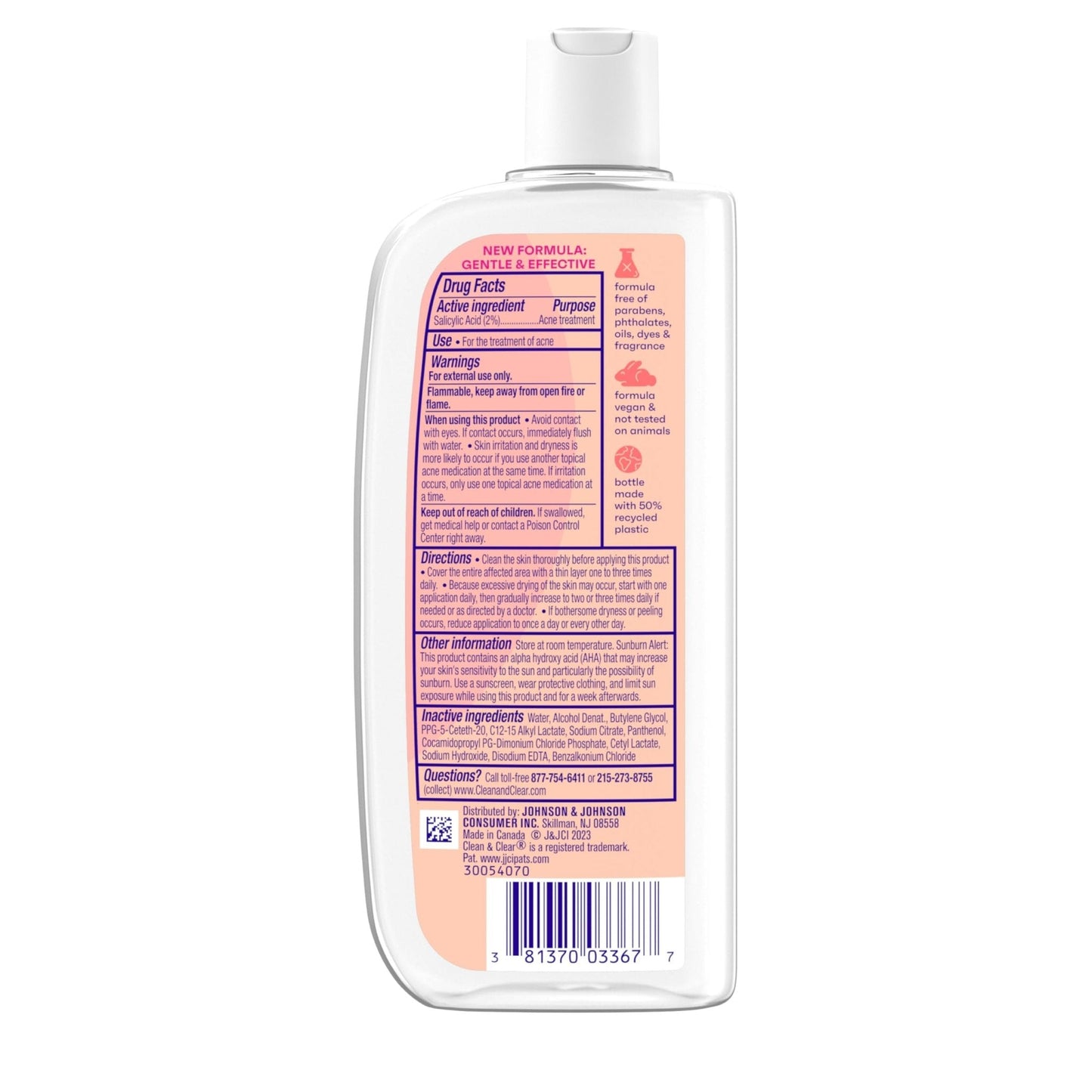 Clean & Clear Essentials Oil-Free Acne Toner, 2% Salicylic Acid Acne Treatment with Pro-Vitamin B5, Deep Pore Facial Toner - Maple Wellness Supplements