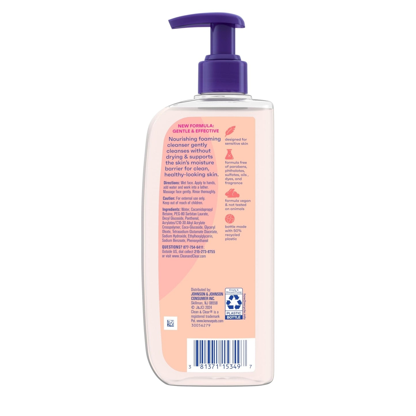 Clean & Clear Essentials Oil-Free Foaming Facial Cleanser, Daily Foaming Face Wash with Pro-Vitamin B5 for Sensitive Skin - Maple Wellness Supplements