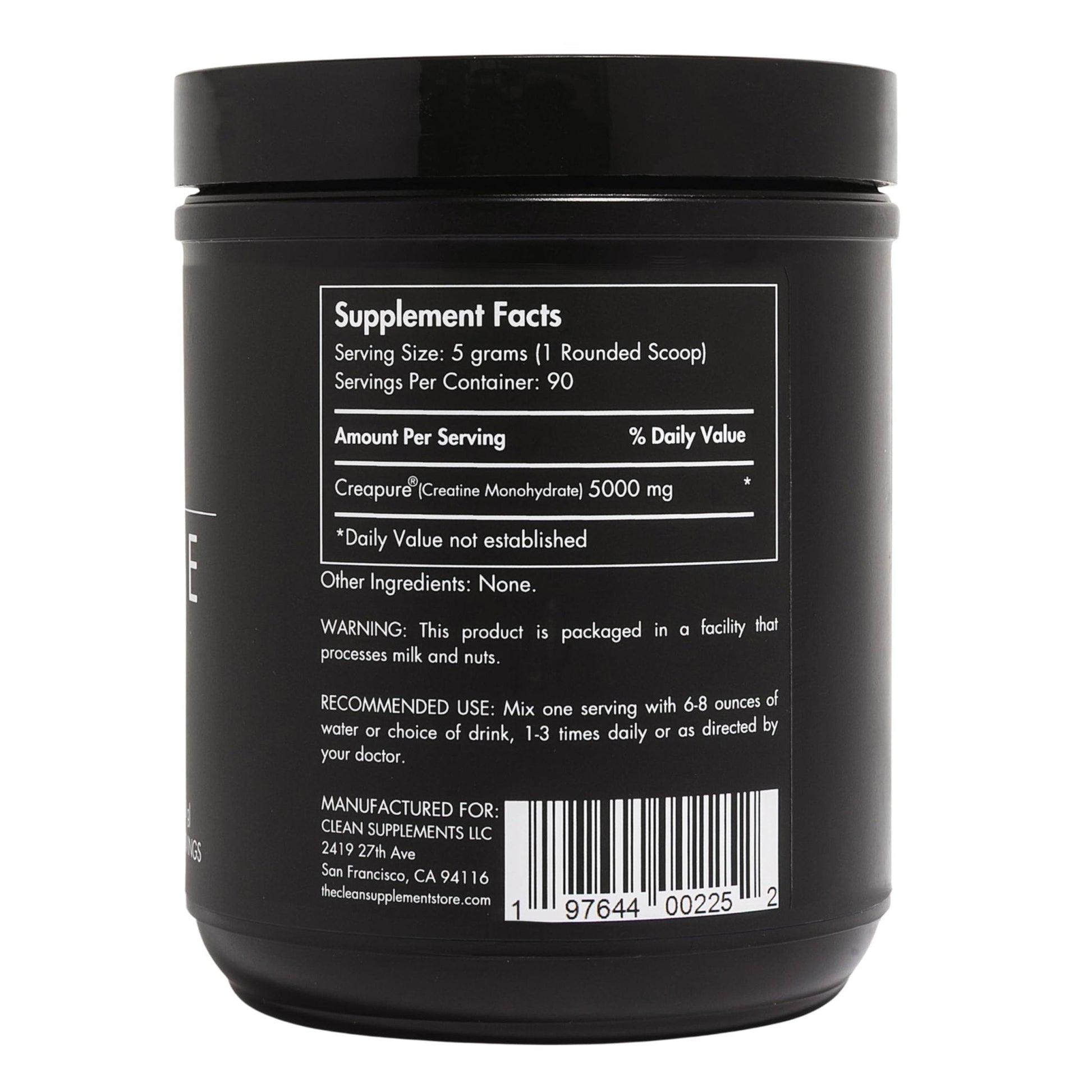 CLEAN Creatine - 100% Creapure® Creatine Monohydrate Powder for Muscle Health, Performance and Cognitive Support | 3rd Party Certified by NSF | 90 Servings | Unflavored | Vegan, Keto, and Gluten-Free - Maple Wellness Supplements