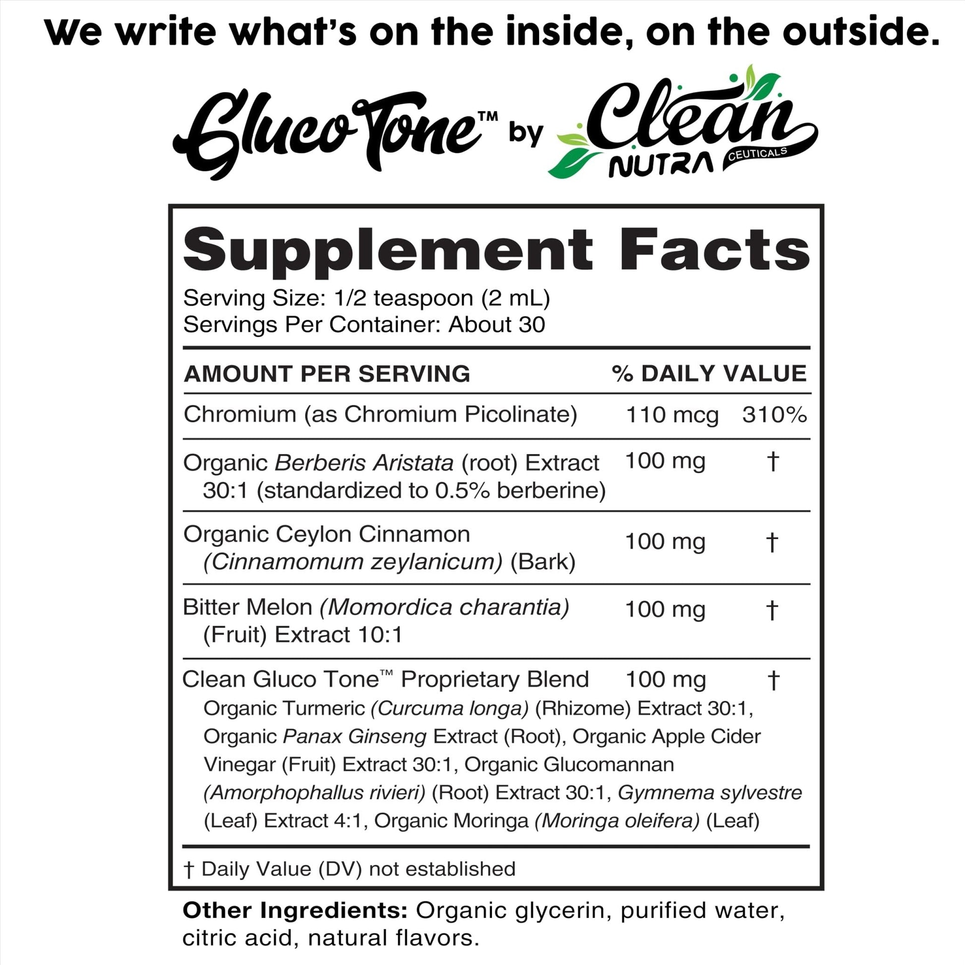 Clean Nutra Berberine with Ceylon Cinnamon Supplement Liquid Drops + Bitter Melon Extract, Glucomannan, Gymnema, Chromium - Maple Wellness Supplements