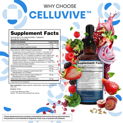 Clean Nutra NAD Liquid Supplement Drops Resveratrol Polyphenols Liposomal Taurine Fisetin Grape Seed Extract Japanese Knotweed Fo Ti Anti Aging NAD+ Nicotinamide Adenine Dinucleotide for Women & Men - Maple Wellness Supplements