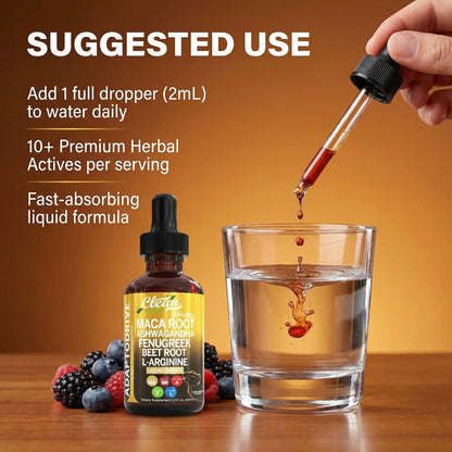 Clean Nutra Organic Maca Root Liquid Drops with Ashwagandha, Fenugreek, Beet Root and L-Arginine Liquid Multivitamin - Maple Wellness Supplements