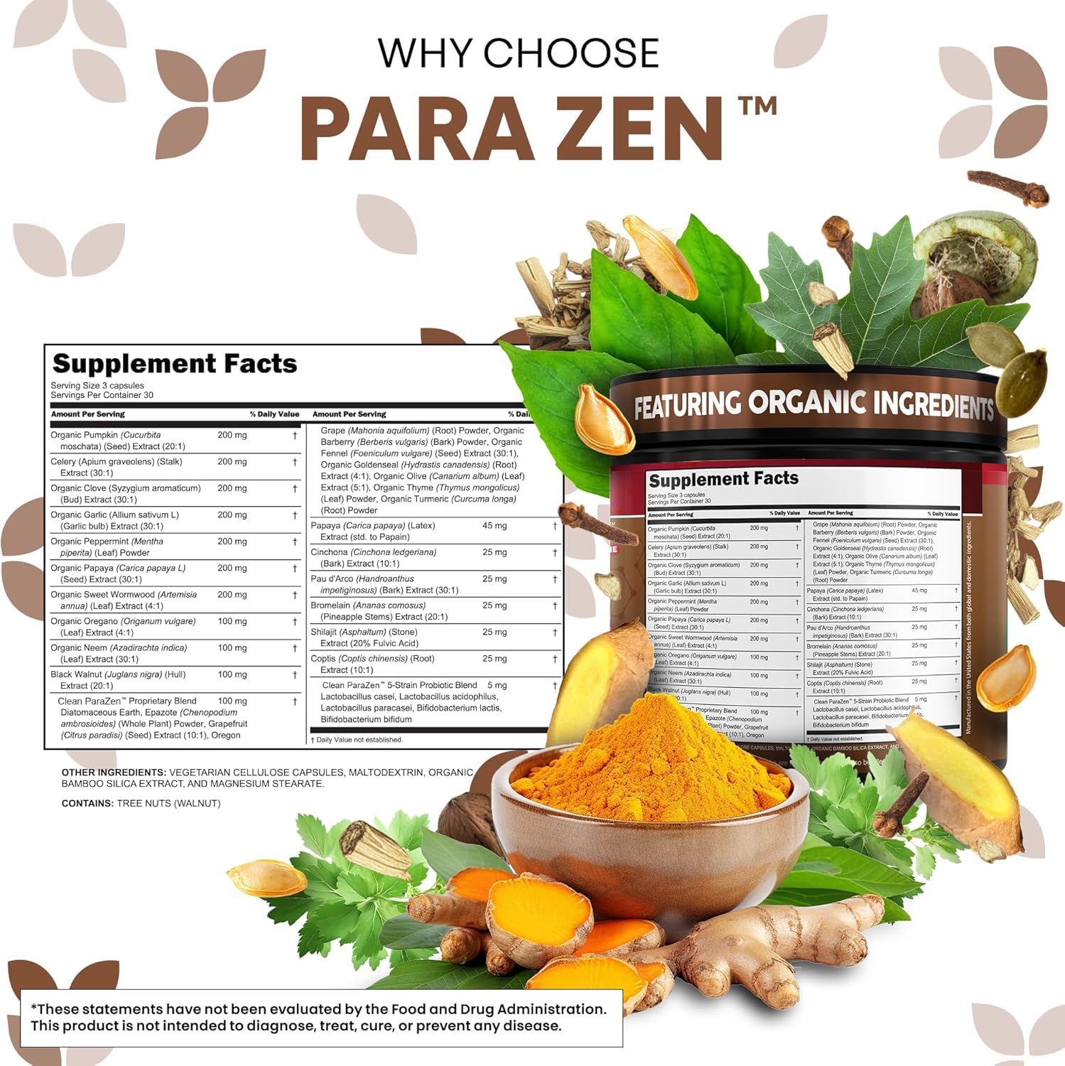 Clean Nutra Wormwood Black Walnut Pumpkin Seed Clove Oil Celery Garlic Grape Papaya Neem Diatomaceous Earth Womens Probiotic Gut Health Cleanse Detox Oregano - Maple Wellness Supplements