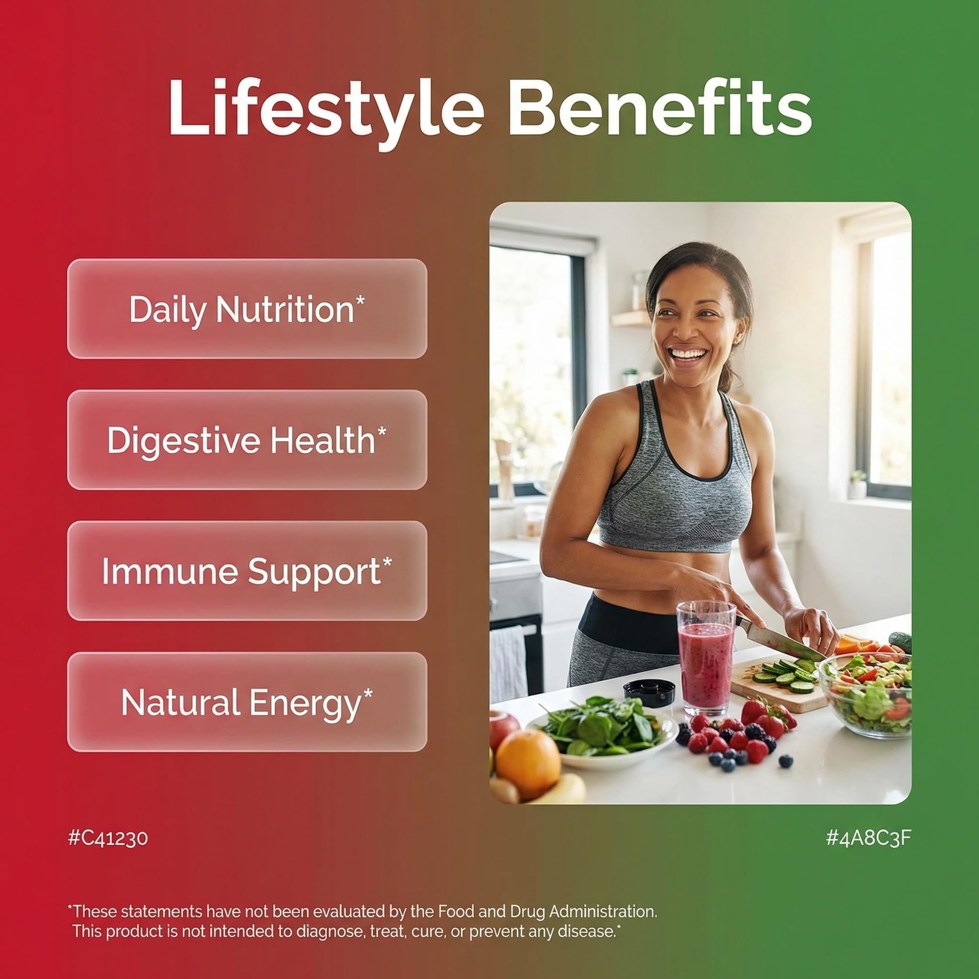 Clean Nutraceuticals Fruits and Veggies Supplement Reds & Green Superfood - Balance of Over 70 Fruit & Vegetable Supplements Capsules with Probiotics Prebiotics - Maple Wellness Supplements