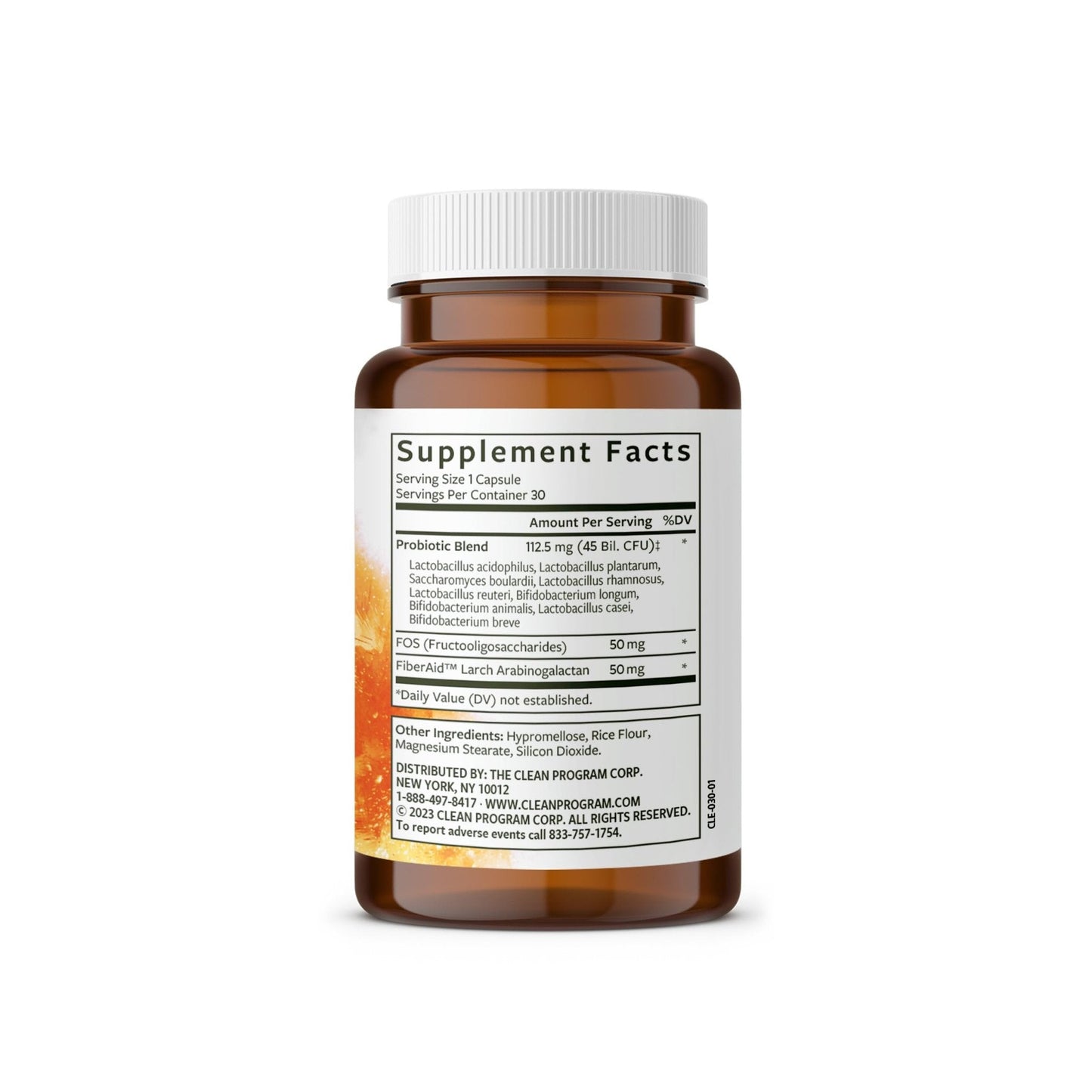 Clean Program Daily Probiotic | 45 Billion CFU, 9 Strains with Saccharomyces Boulardii | Gut Health, De-Bloat & Immune Support - Maple Wellness Supplements