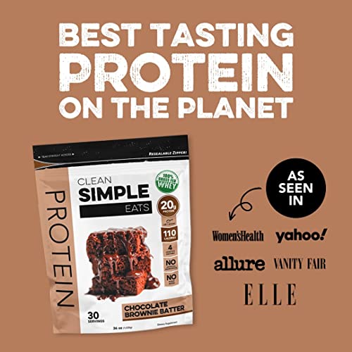 Clean Simple Eats Chocolate Brownie Batter Whey Protein Powder, Natural Sweetened - Maple Wellness Supplements