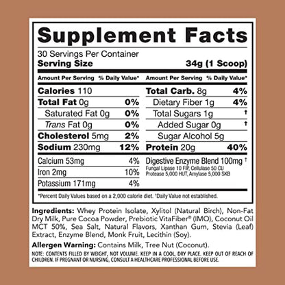 Clean Simple Eats Chocolate Brownie Batter Whey Protein Powder, Natural Sweetened - Maple Wellness Supplements