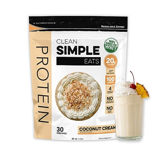 Clean Simple Eats Coconut Cream Whey Protein Powder, Natural Sweetened and Cold - Maple Wellness Supplements