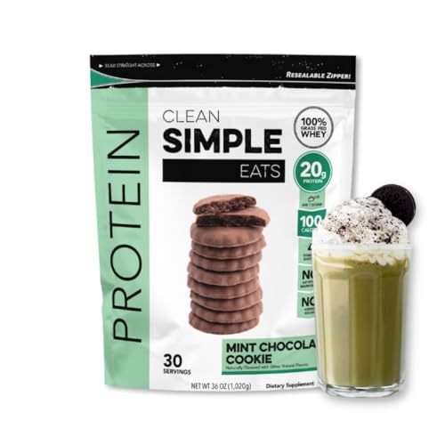 Clean Simple Eats Mint Chocolate Cookie Whey Protein Powder, Natural Sweetened - Maple Wellness Supplements