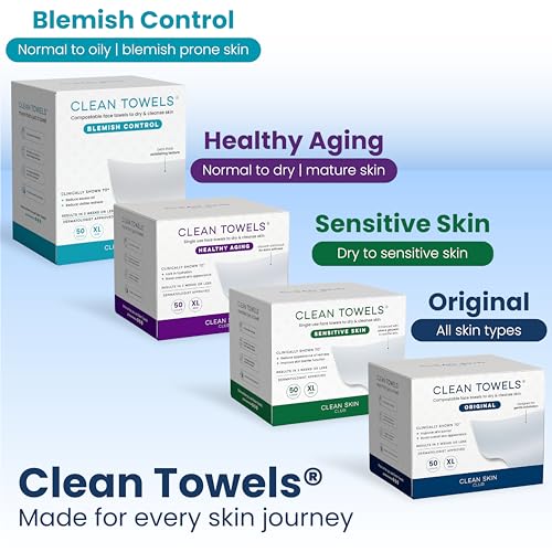 Clean Skin Club Clean Towels XL®, 100% USDA Biobased Face Towel, Disposable Face - Maple Wellness Supplements
