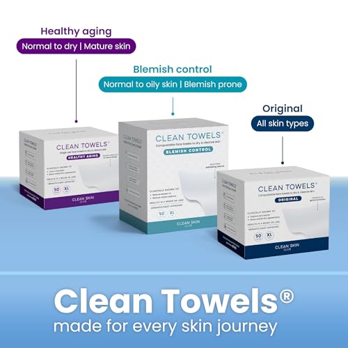 Clean Skin Club Clean Towels XL®, Travel Pack 100% USDA Biobased Disposable Face Towel - Maple Wellness Supplements