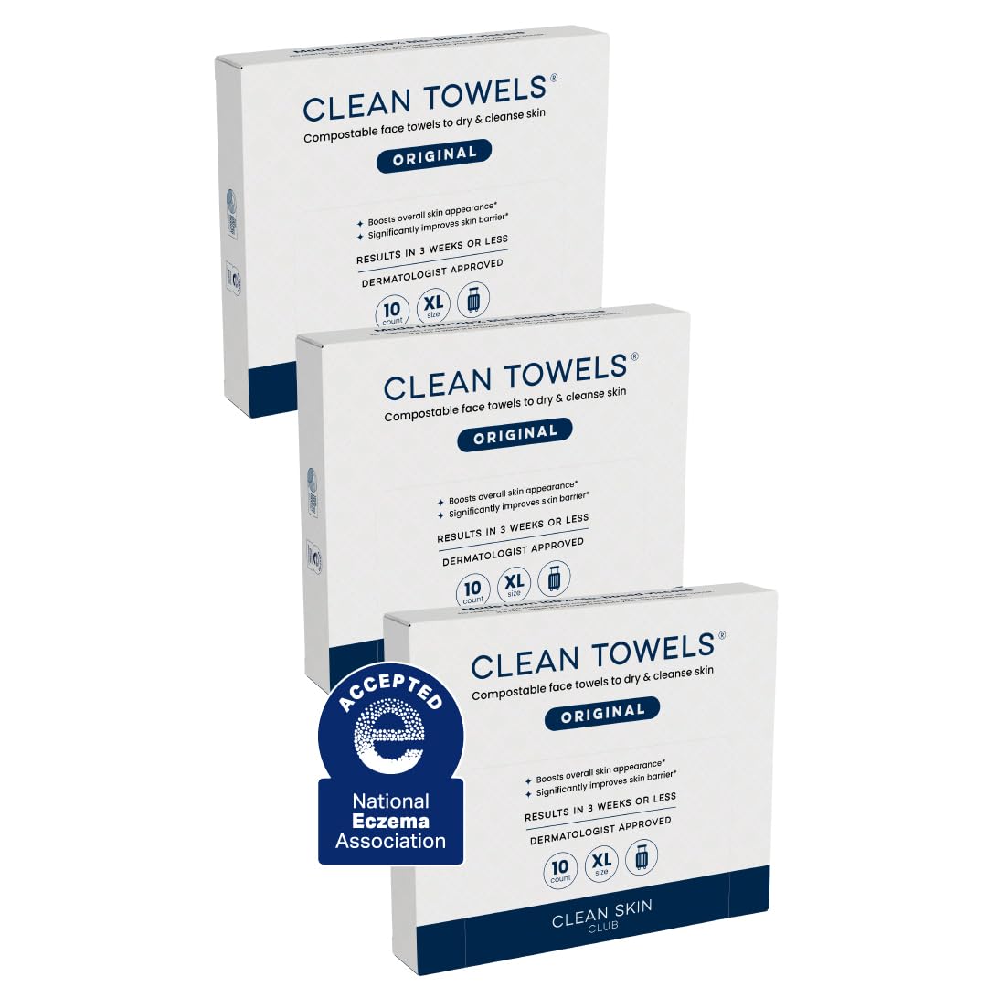 Clean Skin Club Clean Towels XL®, Travel Pack 100% USDA Biobased Disposable Face Towel - Maple Wellness Supplements