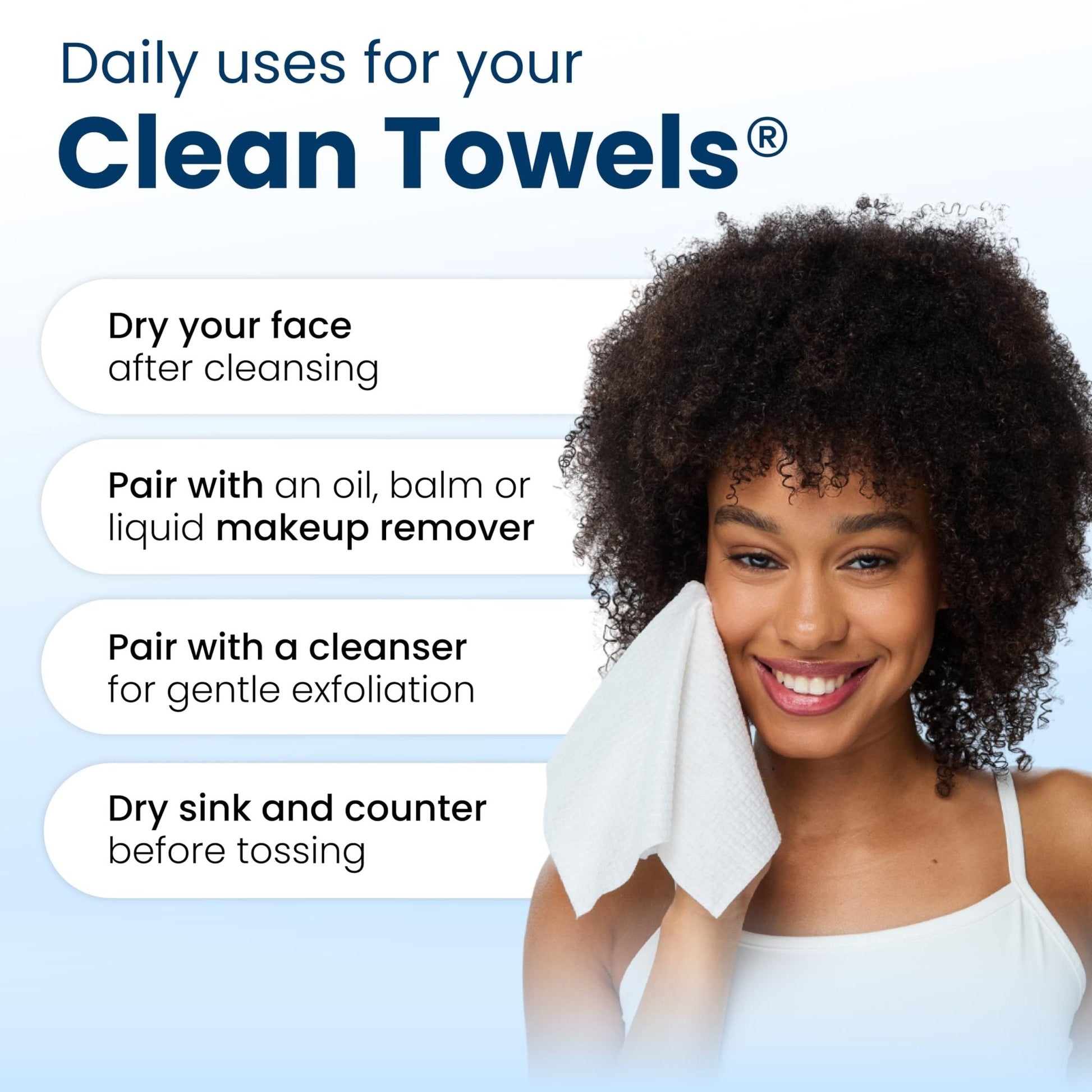 Clean Skin Club Clean Towels XL®, Travel Pack 100% USDA Biobased Disposable Face Towel - Maple Wellness Supplements