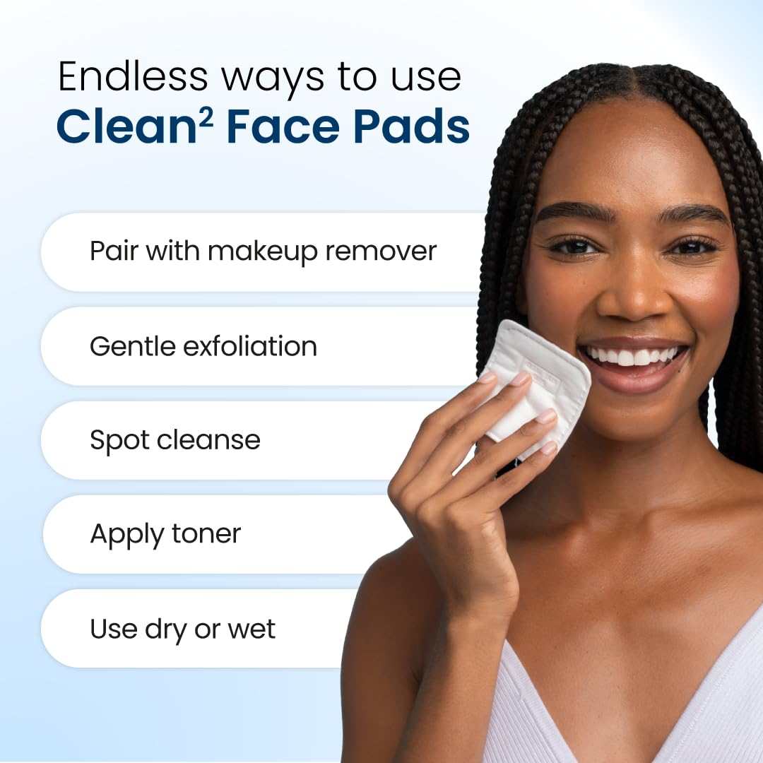 Clean Skin Club Clean² Pads 2.0 [NEW & Improved Edges] Guaranteed Not to Shed & Tear, Unique Triple Layers, Textured Side & Ultra Soft Side - Maple Wellness Supplements