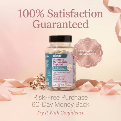 Clear Menopause Support for Women | 25-in-1 Formula with Black Cohosh, Dong Quai, Pre & Probiotics | Hot Flashes, Night Sweats, Mood, Sleep & Digestion | Hormone-Free | Made in USA | 60 Capsules - Maple Wellness Supplements