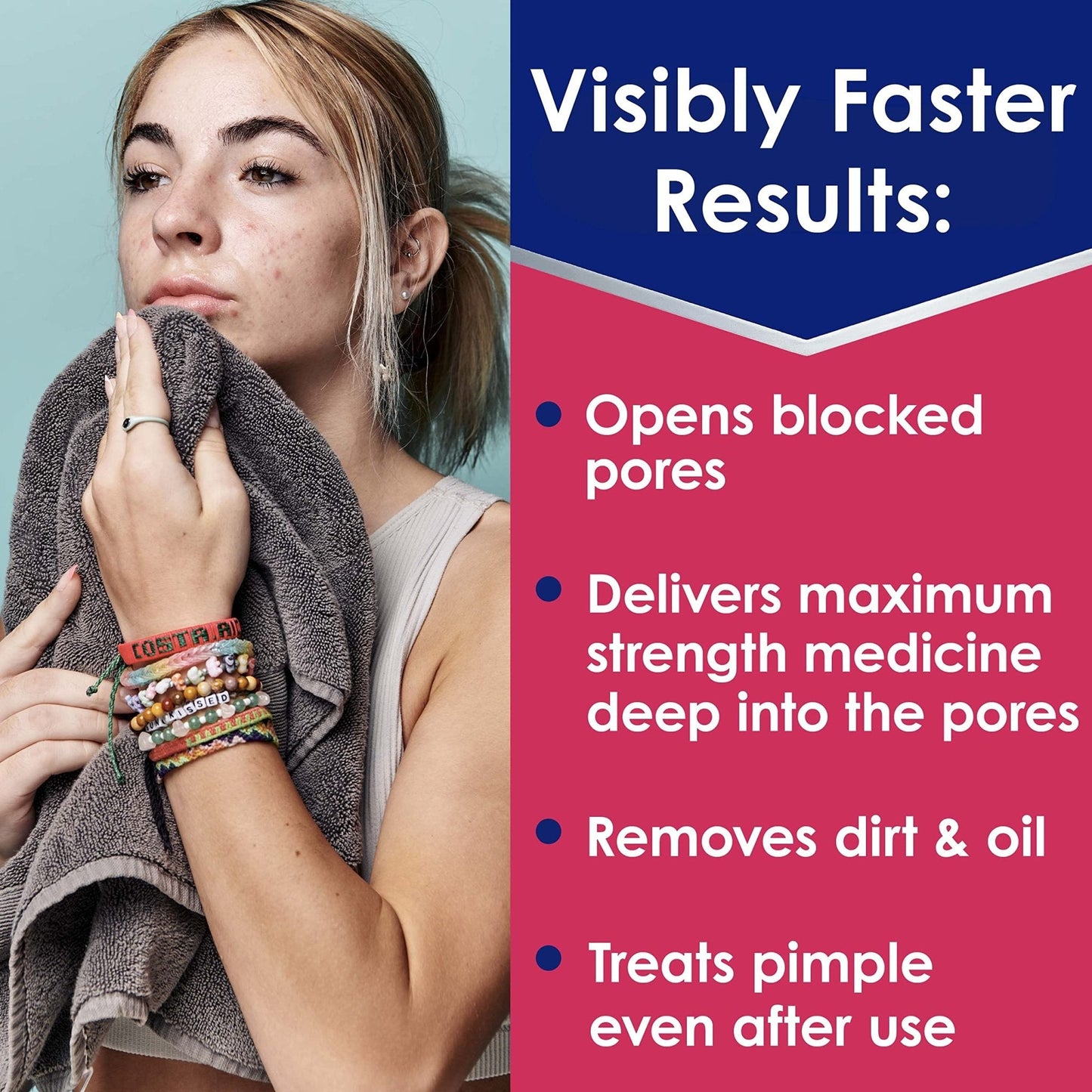 Clearasil Rapid Rescue Deep Treatment Acne Face Pads, Maximum Strenght with 2% Salicylic Acid Acne - Maple Wellness Supplements