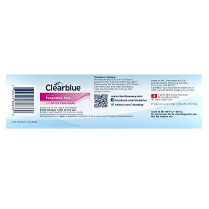 Clearblue Digital Pregnancy Test with Smart Countdown, Multi, 5 count - Maple Wellness Supplements