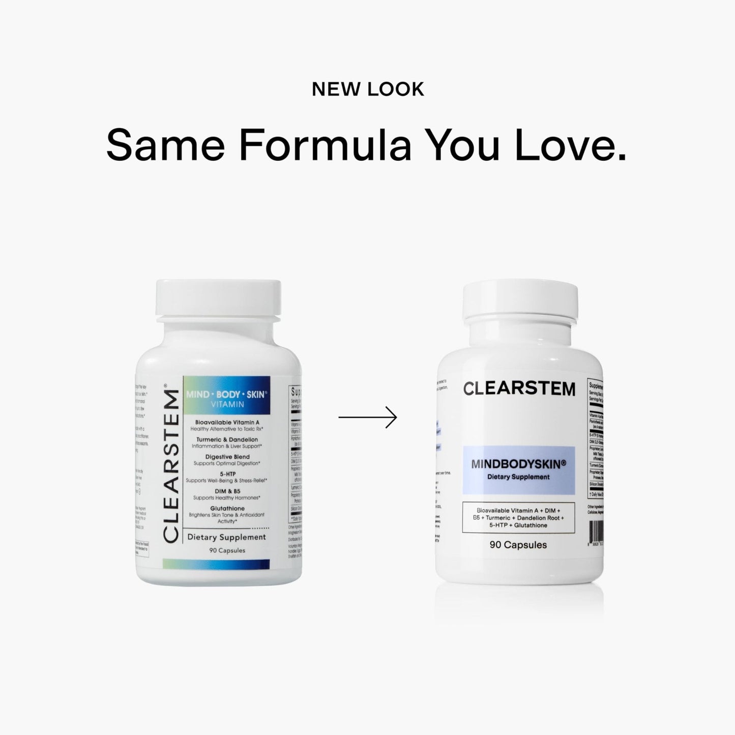 CLEARSTEM - MINDBODYSKIN Hormonal Acne Supplement (5-HTP) - Natural DIM Supplement - Skin Care Vitamins - Hormone Balance, Antioxidants - Gluten Free, - Maple Wellness Supplements