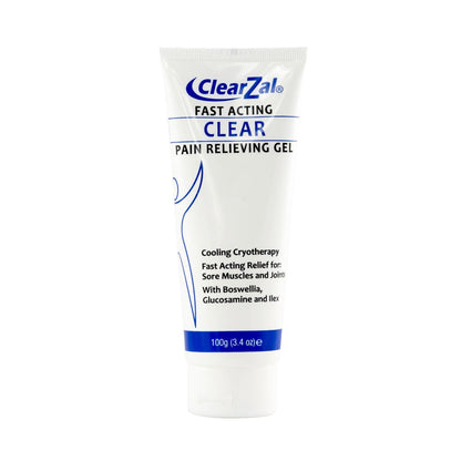 ClearZal Fast Acting Clear Pain Relieving Gel with Cooling Cryotherapy, Boswellia and Glucosamine for Sore Muscles and Joints, Soothing Cooling Gel 3.4 oz - Maple Wellness Supplements