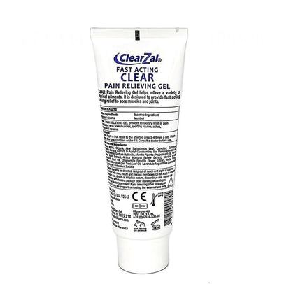 ClearZal Fast Acting Clear Pain Relieving Gel with Cooling Cryotherapy, Boswellia and Glucosamine for Sore Muscles and Joints, Soothing Cooling Gel 3.4 oz - Maple Wellness Supplements