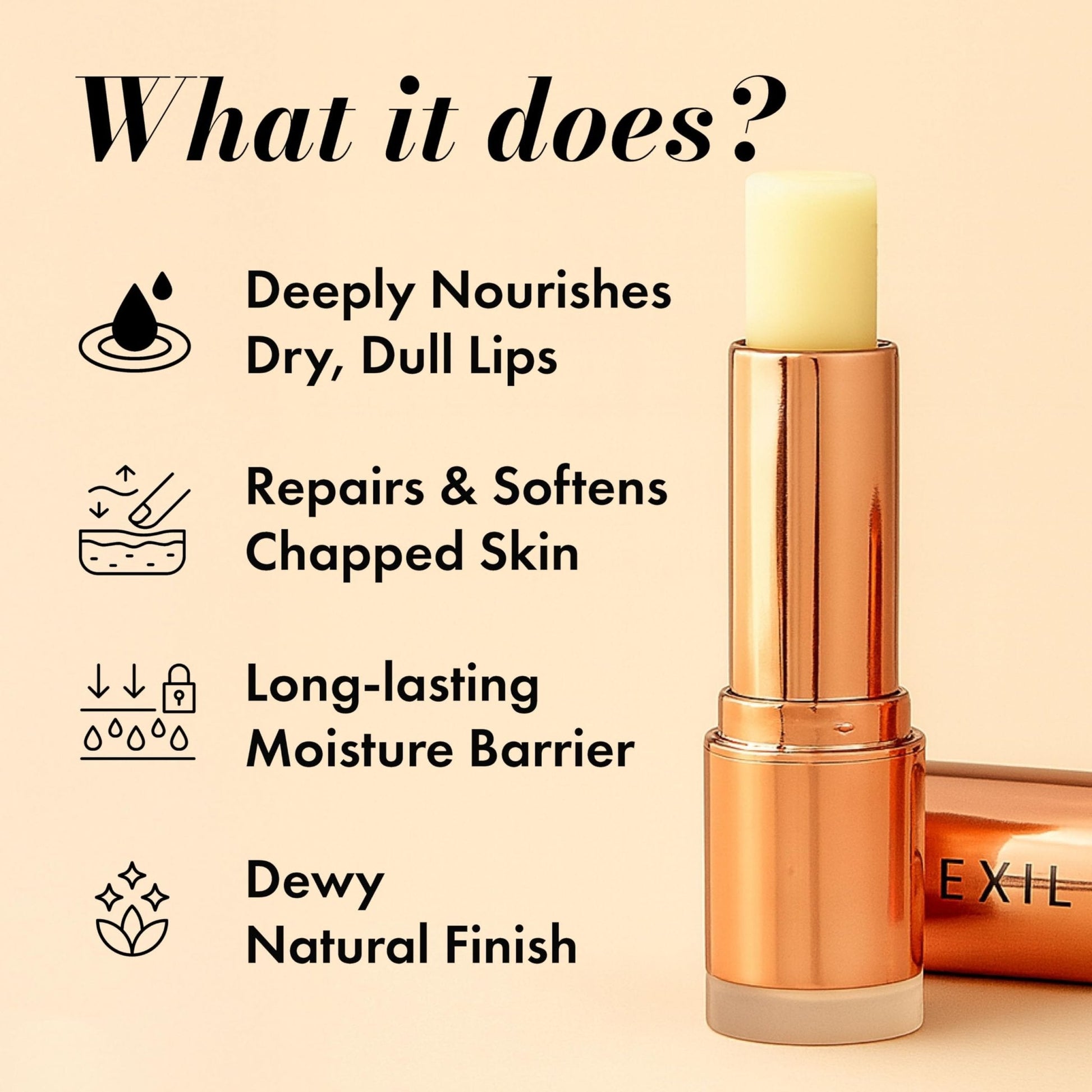 Clinexil Lip Balm – Hydrating Lip Repair with Cold-Pressed Oils, 10% Squalane, Vitamin E & Ceramides - Maple Wellness Supplements