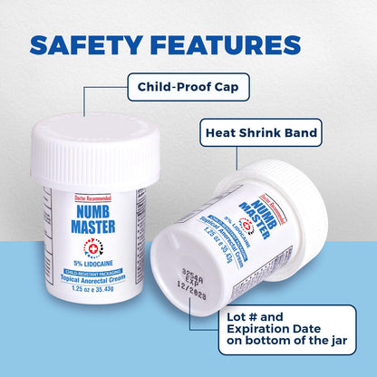 Clinical Resolution Numb Master 5% Lidocaine Cream Fast-Acting OTC anesthetic for Pain, Itch, Burns & Hemorrhoids with Vitamin E & Aloe for Soothing Relief Maximum Strength 4.2 Ounce - Maple Wellness Supplements