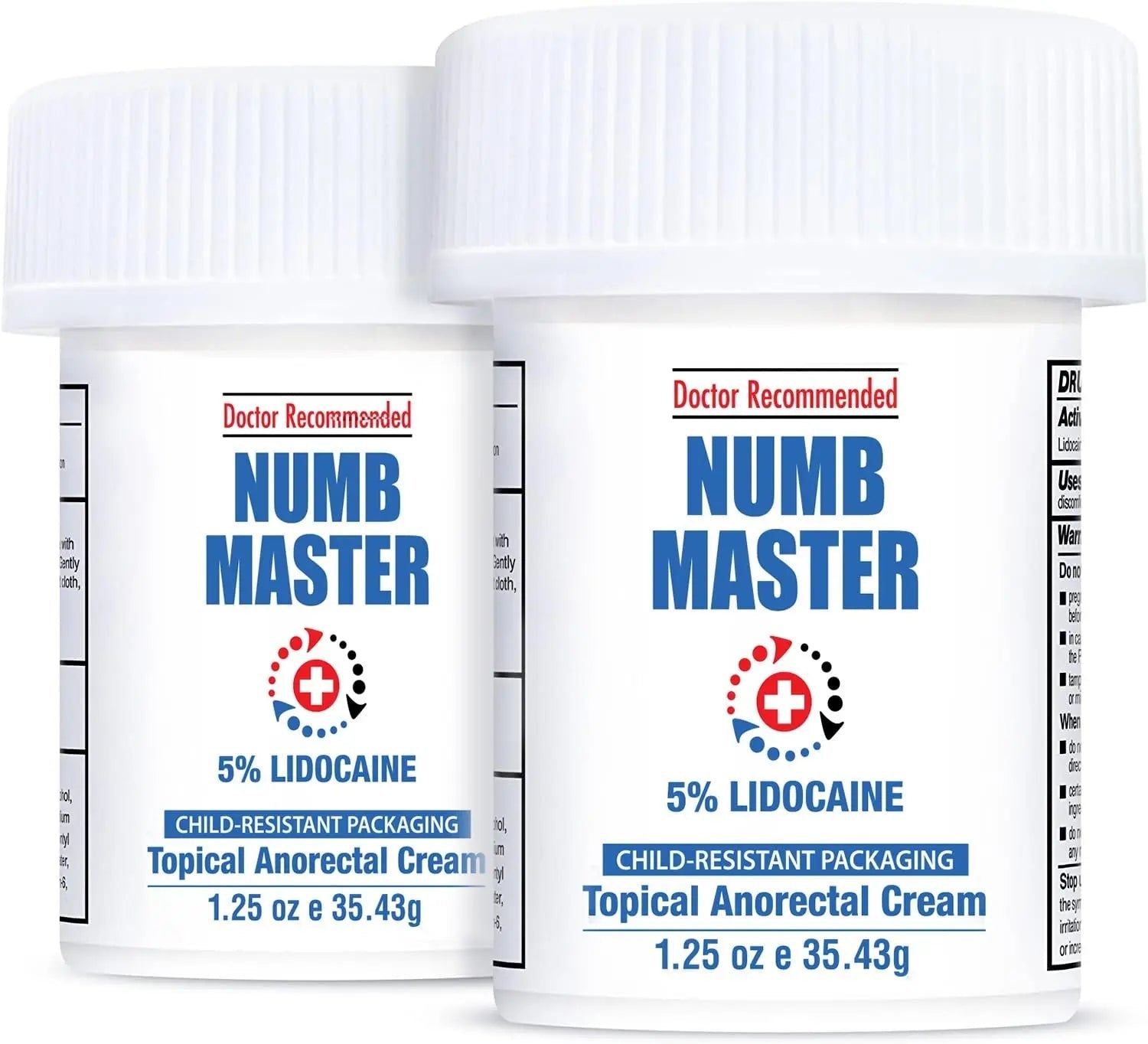 Clinical Resolution Numb Master 5% Lidocaine Topical Numbing Cream, 2 Pack of 1.25 Oz, Pain Relief Burn Itch Numb, Maximum Strength Topical Anesthetic with Allantoin, Vitamin E, Hemorrhoid Treatment - Maple Wellness Supplements
