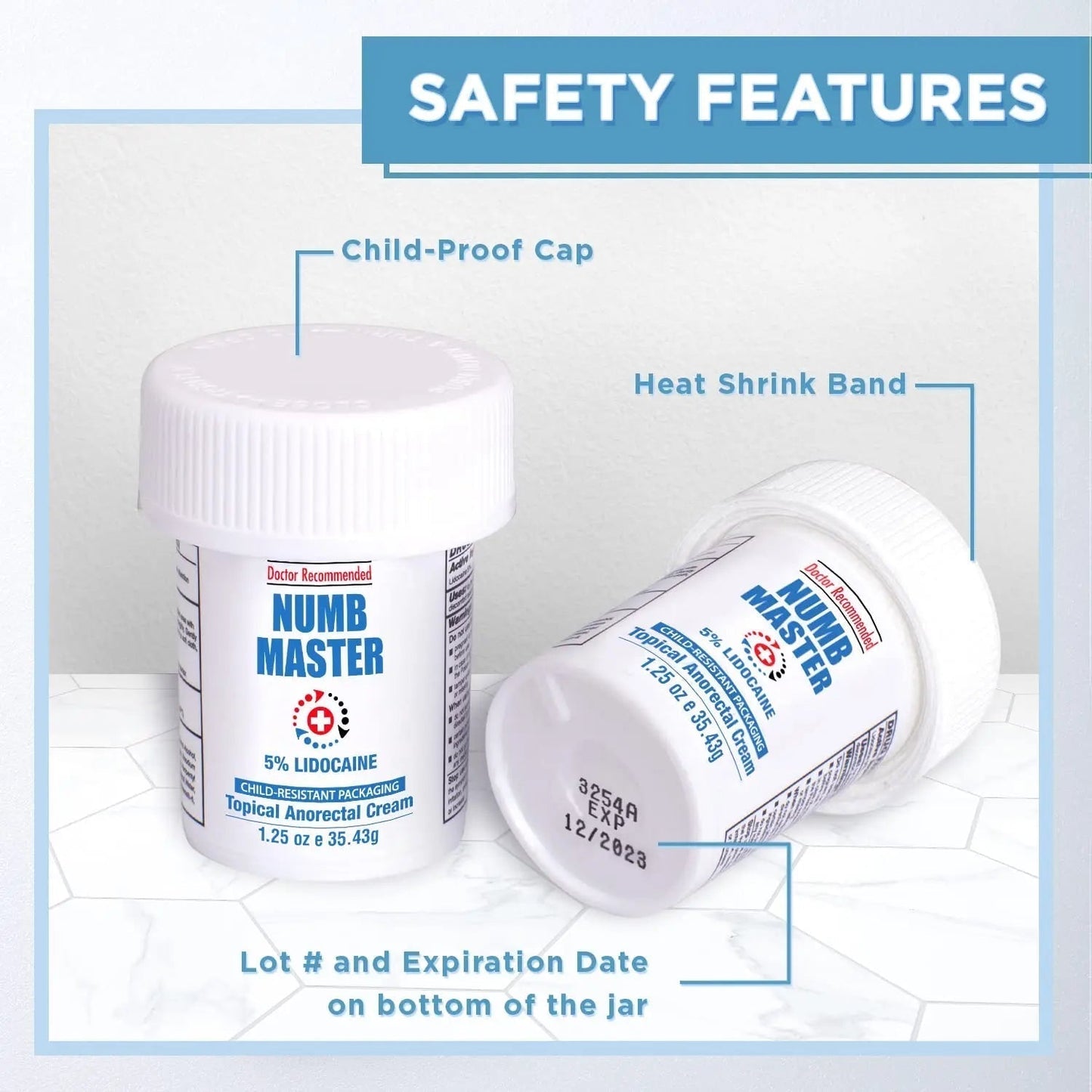 Clinical Resolution Numb Master 5% Lidocaine Topical Numbing Cream, 2 Pack of 1.25 Oz, Pain Relief Burn Itch Numb, Maximum Strength Topical Anesthetic with Allantoin, Vitamin E, Hemorrhoid Treatment - Maple Wellness Supplements