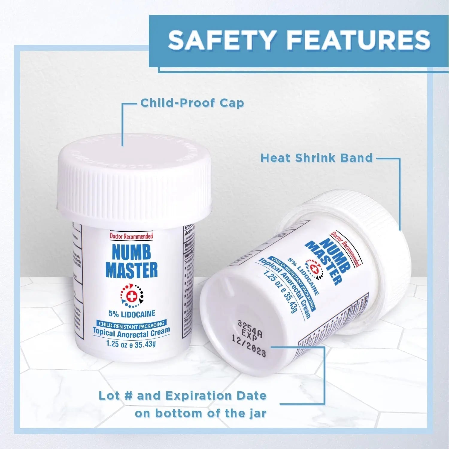 Clinical Resolution Numb Master 5% Lidocaine Topical Numbing Cream, 2 Pack of 1.25 Oz, Pain Relief Burn Itch Numb, Maximum Strength Topical Anesthetic with Allantoin, Vitamin E, Hemorrhoid Treatment - Maple Wellness Supplements