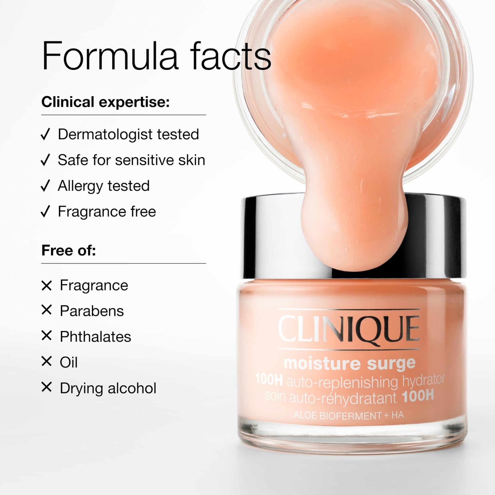 Clinique Moisture Surge 100H Auto-Replenishing Hydrator Oil Free Face Moisturizer | With Hyaluronic Acid, Aloe Bioferment and Vitamins C + E - Maple Wellness Supplements