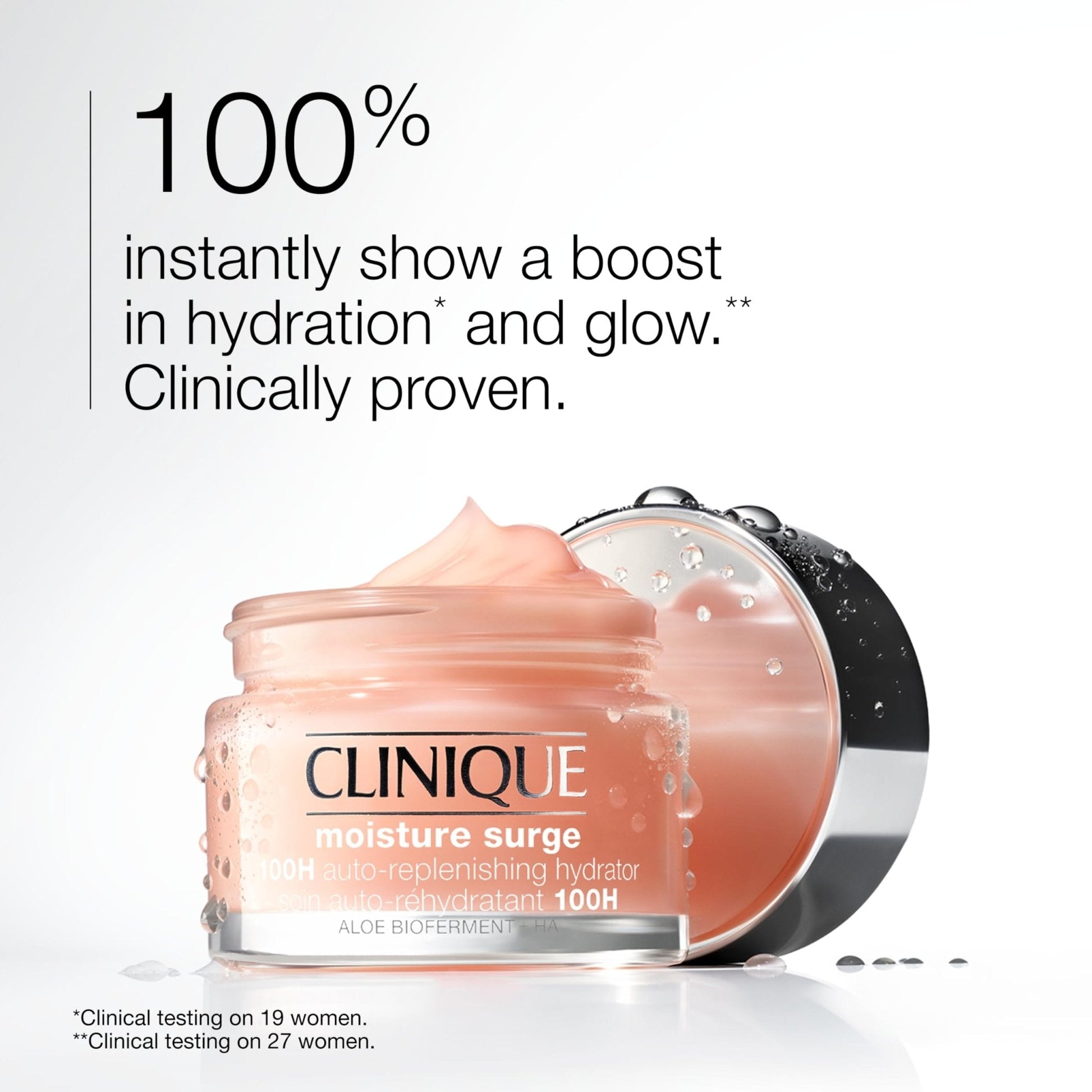 Clinique Moisture Surge 100H Auto-Replenishing Hydrator Oil Free Face Moisturizer | With Hyaluronic Acid, Aloe Bioferment and Vitamins C + E - Maple Wellness Supplements