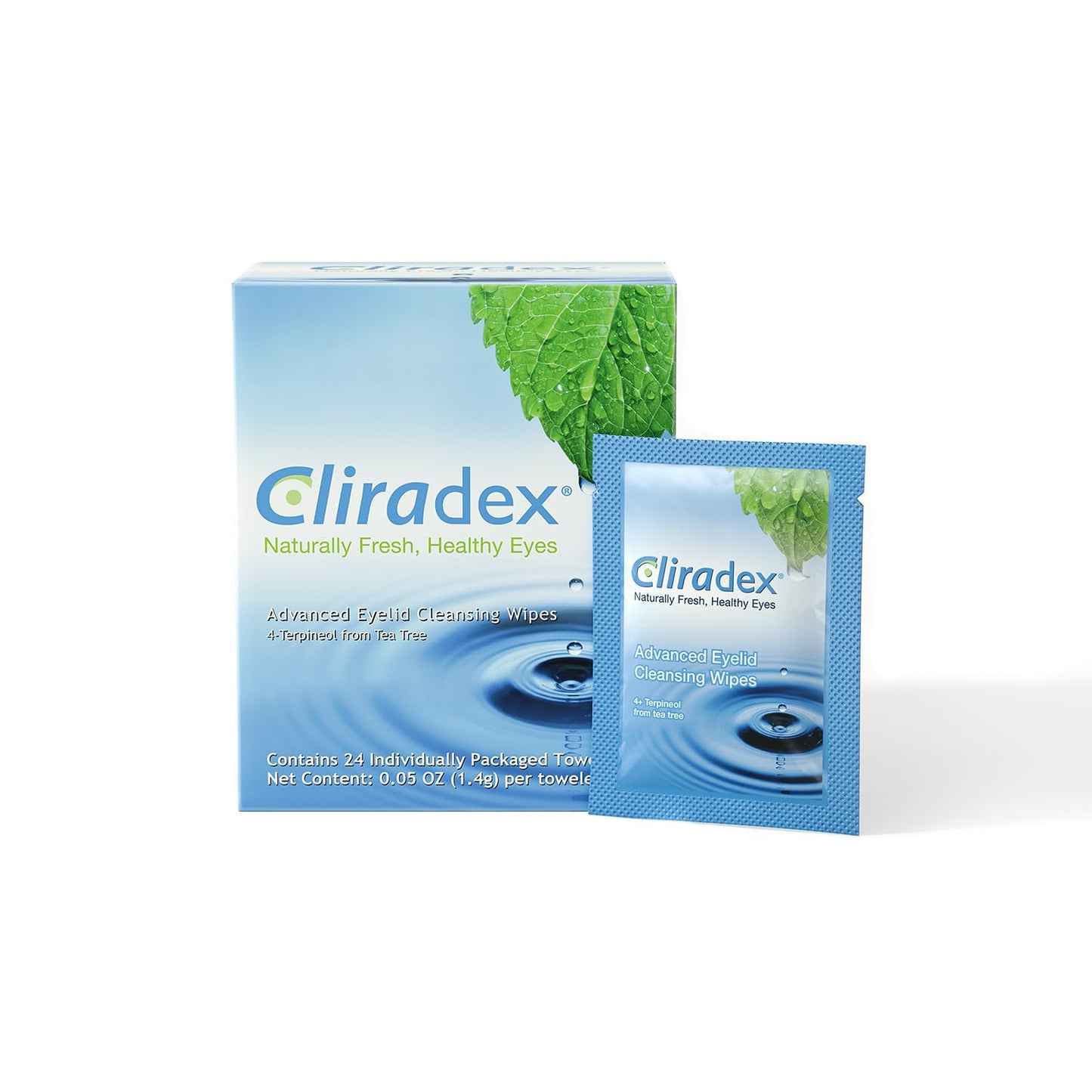 Cliradex Towelettes - Natural Face, Eyelash & Eyelid Cleanser - Wipes for Demodex, Blepharitis, Mgd and Red Irritated Eye Lid - Maple Wellness Supplements
