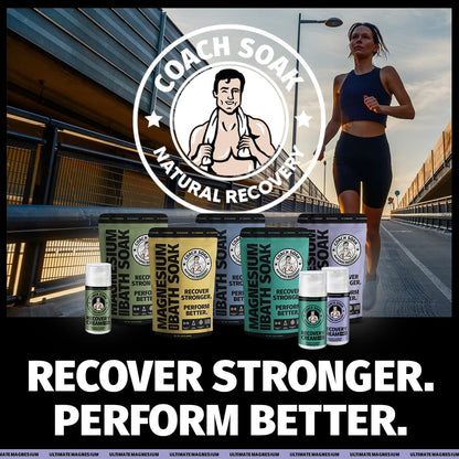 Coach Soak Magnesium Cream with MSM in Pump Bottle - Natural Recovery Cream with Magnesium Chloride & Menthol - Fast-Absorbing for Muscles & Joints, Lavender 3.4oz - Maple Wellness Supplements