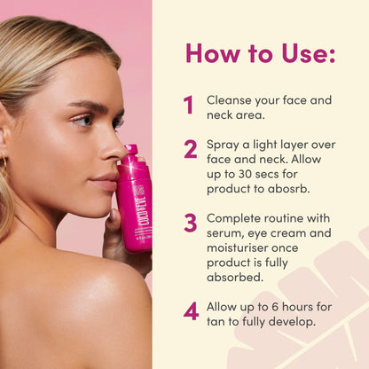 Coco & Eve Face Tanning Micromist – Sunless Facial Self Tanner Ultra Fine Mist for Face, - Maple Wellness Supplements